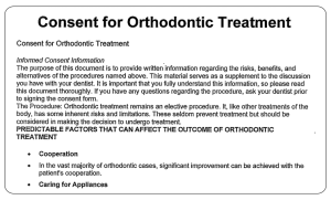 Consent Orthodontic Treatment