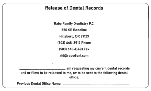 Release Dental Records